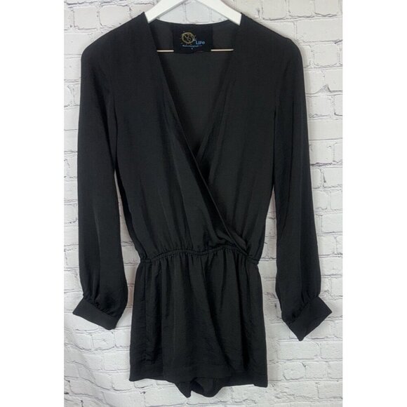 BLUE LIFE Womens’ Black Long Sleeve Romper Size Small - Picture 1 of 6